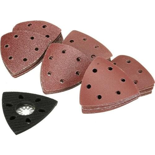 Triangle Sandpaper 101pcs/Set 60-240 Grit 90mm Triangle Sanding Sheets Paper With Sander Grinder Plate For Woodworking