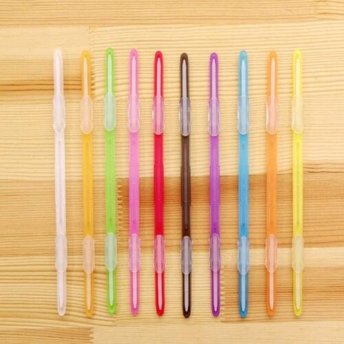 A pack of 10 sets of plastic binding clips with two holes loose-leaf binding clips and color binding clips
