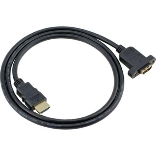 Hdmi Extension Cable High Speed Hdmi Male To Female Extension Wire Cord Hdmi Extender With Screw Nut For Panel Mount - Gold Plat
