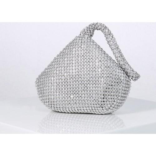 Woman Bag Fashion Diamond Oval Handmade Elegant Wedding Bags Luxury Designer Handbag Gold Evening Clutch For Ladies 2021