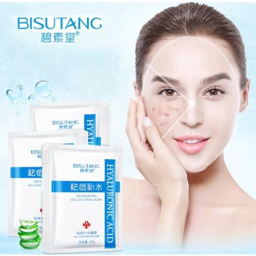 10pcs Acne Treatment Moisturizing Repair Mask Oil-Control Repairing Hyaluronic Acid Hydrating Whitening Pore-Shrinking Skin Care