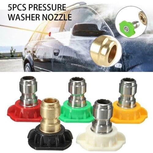 5Pcs New Durable High Pressure Cleaner Quick Nozzle Washer Variety Degree Spray Tips Car Wash Nozzle Connection Accessories