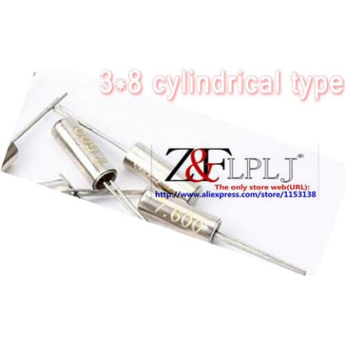 Crystal 7.6MHZ 7.6M 7.600 MHZ 3*8 cylindrical type New Original 50PCS/LOT