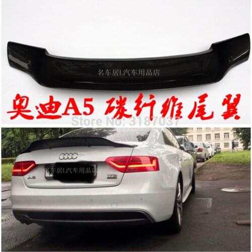 For Audi A5 fiber rear spoiler 4-door and 2 -door coupe 2009 - 2016Carbon Fiber rear boot Wing Spoiler Wing Trunk Lip Boot Cover