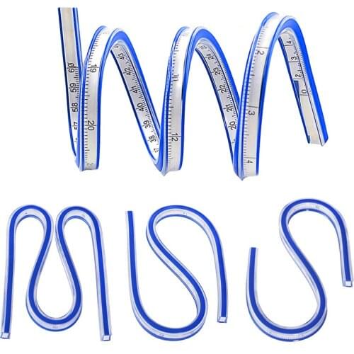 LMDZ Flexible Curve Ruler French Curve Ruler Tape Measure Ruler Drafting Drawing Rulers Tool Plastic Vinyl for Patchwork Sewing