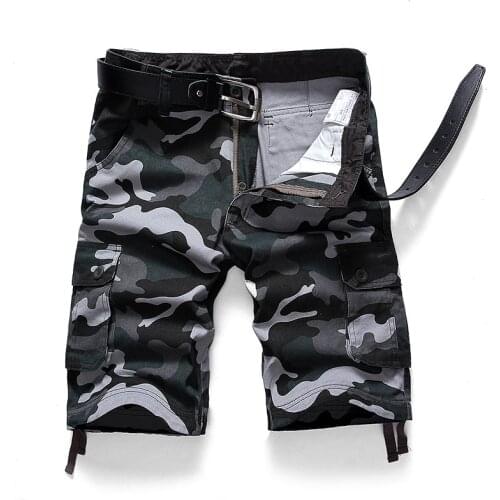 Summer Multi Pocket Capris mens loose large size work clothes casual wear resistant shorts Capris breeches big