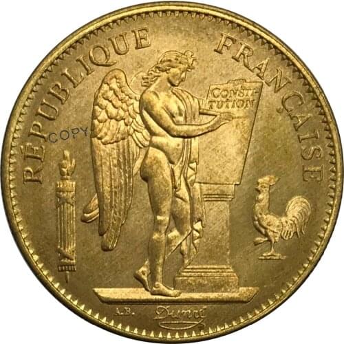 Aliexpress france 1887 France 50 Francs Gold coin Brass Collectibles Copy Coin