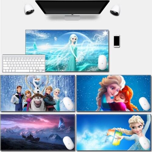 Computer Mousepad Play Mat with Locking Edge High Quality Durable Frozen Ice Heart