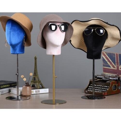 Mannequin Head Wig Hat Display Model Adjustable Metal Stand for Retail Shop Linen Cover Mannequin Head Hat Wig Stand Holder
