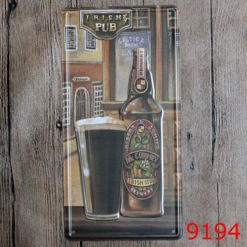 15x30cm Irish Pub Metal Tin Sign Bar Pub Home Vintage Retro Poster Cafe Art Decor