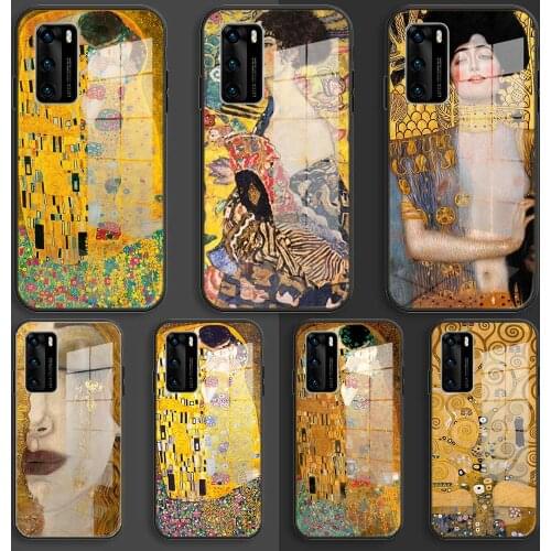 Soft Glass Case For Samsung S20 S11 S10 S9 S8 Plus lite 10e fe TPU Coque Balck Cover gustav klimt artwork