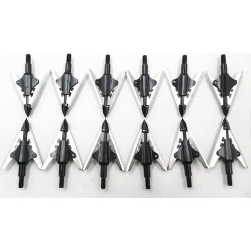 Hunting broadhead 12pcs arrow tips stainless steel archery arrowhead 100grain fit compound bow