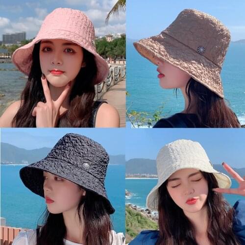 K170 Bucket Hat Womens Summer Hat Sun Visor Panama 2021 Womens Summer Panama Fashion Retro Fishermans Hat Basin Cap Sunhat