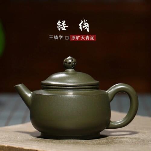 Sand purple sand pot wholesale Wang Zhenxue original mine authentic azure mud Yixing carved teapot one by one delivery