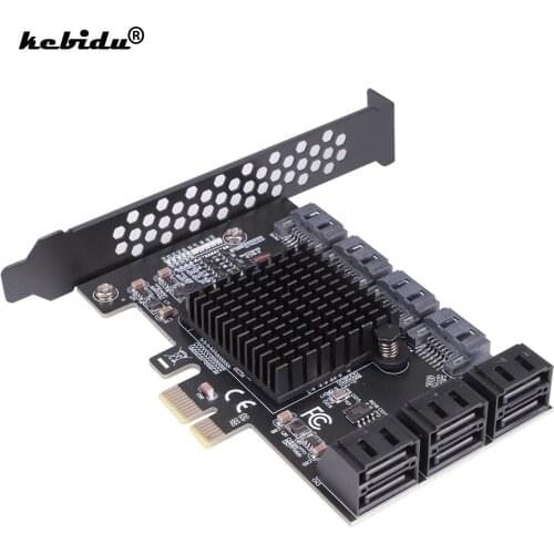 Expansion Card PCI E X4 SATA 3 6Gbps ASM1166 Chia Mining Riser 10 Ports PCIE SATA Card PCI Express SATA Controller PCIE to SATA3