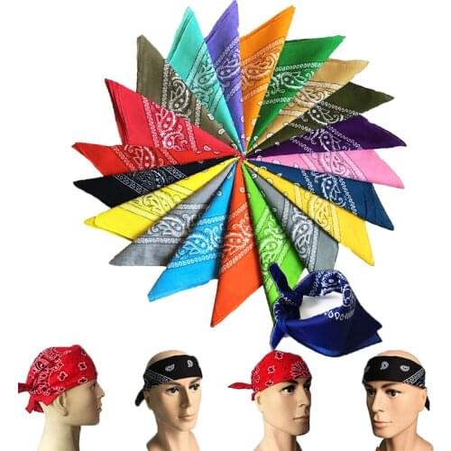 2021 New Bandana Kerchief Bohemian Print Bandana Hair Bands for Girls Women Kids Unisex Square Scarf Turban Headband
