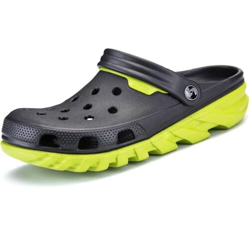High Quality Men Sandals Summer Hole Shoes Rubber Clogs Garden Shoes Blue Explosion shoes Beach Flat Slipper Wading