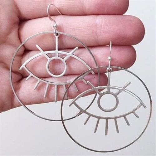 Silver colour Woke Eye Loop Earrings Fashion forward novel women friend gift Gothic 2020 new exaggerate pendant girlfriend