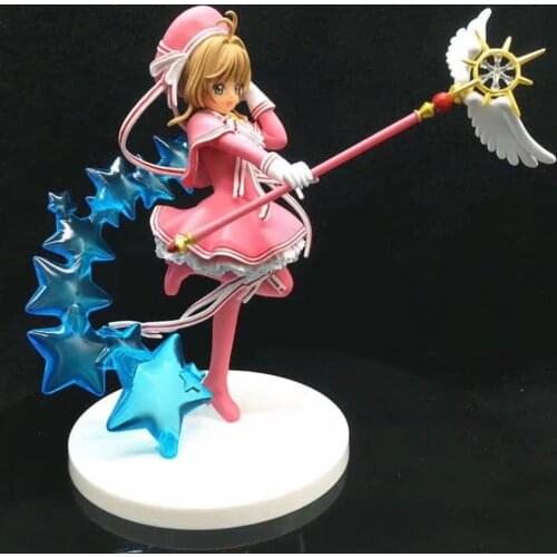 Japan Anime Card Captor Sakura Kinomoto Sakura Clear Card PVC Action Figures Model Kids Toys Doll 19cm