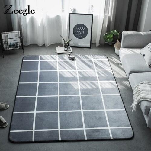 Zeegle Modern Fashion Carpets For Living Room Kids Bedroom Floor Mat Door Mat Black Style Home Decor Carpet Non-slip Door Mat