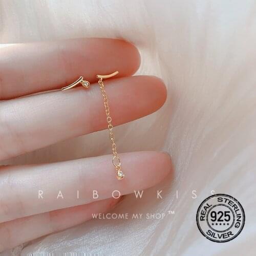 S925 Silver Needle Earrings For Women Gold Zircon Pendant Simple Cute Fashion Retro Design Girlfriend Gifts Lady Jewelry INEFFA