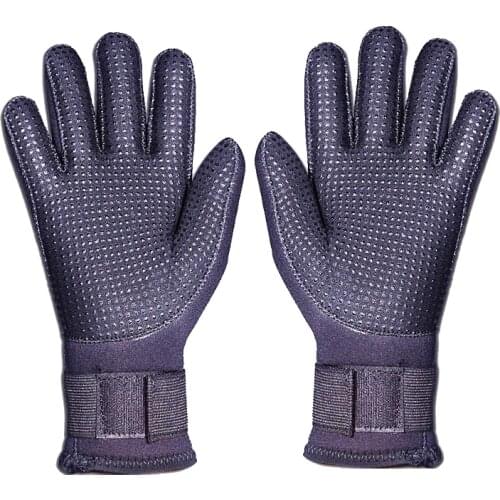 1 Pair Men Women 5mm Neoprene Diving Gloves Black Wetsuit Gloves for Snorkeling Swimming Surfing Diving Water Sports