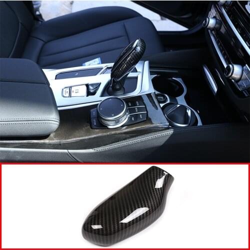 1 Pcs Car Gear Shift Head Trim Carbon Fiber ABS Sticker For BMW X3 X4 G01 G02 For BMW 5 6 7 Series G11 G12 G30 2018 2019