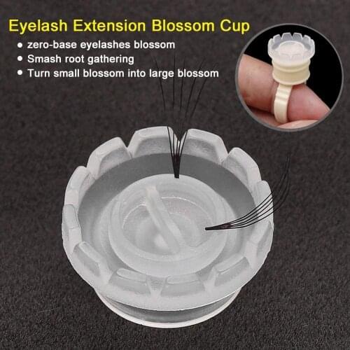100pcs/bag Eyelash Extension Tool Silica gel Cup Glue Ring Holder Grafting Eyelashes Quick Blossom Adhesive Pads Makeup Supplies