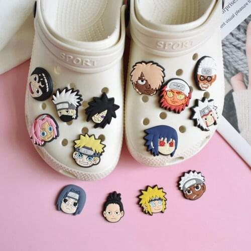 14PCS Cool Japanese Cartoon Children Garden Shoes Decoration PVC Kids Shoe Clog Shoes Charms Birthday Gifts
