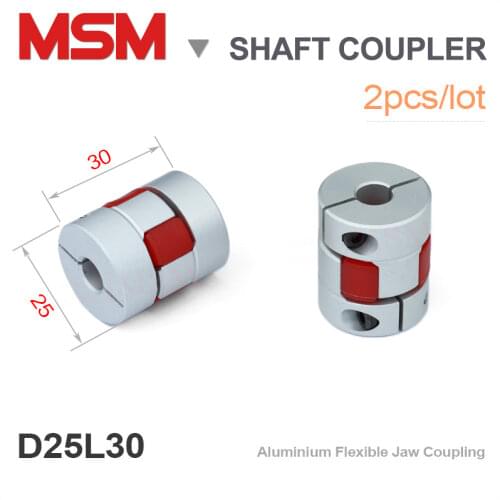 2pcs MSM Aluminium Motor Shaft Couplings D25L30 Flexible Plum Clamp Coupler 8mm 5mm 6mm Ballscrew Jaw Connector CNC Couples