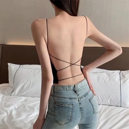 2021 Y2k Womens Harajuku Fashion Summer Clothes corset top Womens Strappy Camisole Shirts Backless Sexy Aesthetic Tops Vest