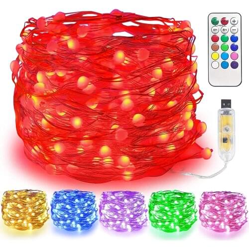 5m 10m 20m SK6812 IC Individual Addressable RGB Led Strip USB Copper Wire LED String Fairy Garland Holiday Christmas Party Decor