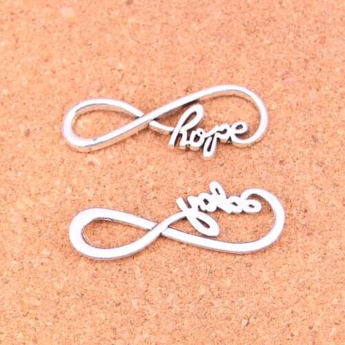 63Pcs infinity symbol hope Charms Pendant For DIY Necklace Bracelet Jewelry Making DIY Handmade 39*15mm