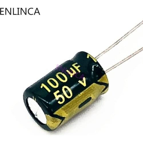 500pcs/lot P74 high frequency low impedance 50V 100UF aluminum electrolytic capacitor size 8*12 100UF 50V 20