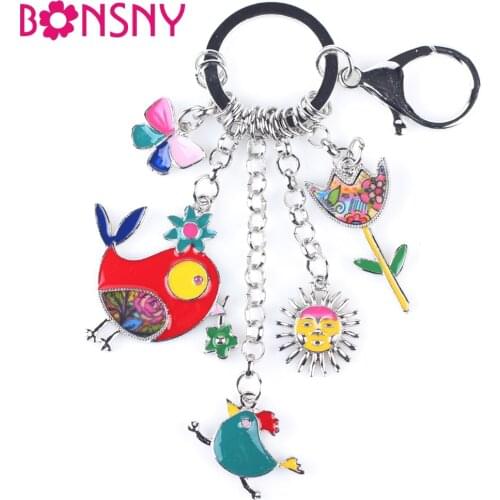 Bonsny 2016 Newest Fish Chicken Marvel Alloy Key Chain For Keys Women Girl Decorative Keychain Charm Pendant Jewelry Aceessories