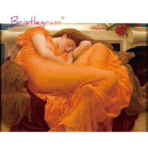 BRISTLEGRASS Wooden Jigsaw Puzzles 500 1000 Piece Flaming June Frederic Leighton Educational Toy Collectibles Painting Art Decor