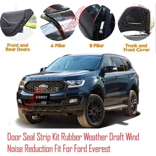 Door Seal Strip Kit Self Adhesive Window Engine Cover Soundproof Rubber Weather Draft Wind Noise Reduction Fit For Ford Everest