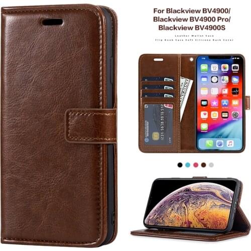 Leather Flip Case For Blackview BV4900 Card Holder Silicone Photo Frame Case Wallet Cover For Blackview BV4900 Pro Business Case