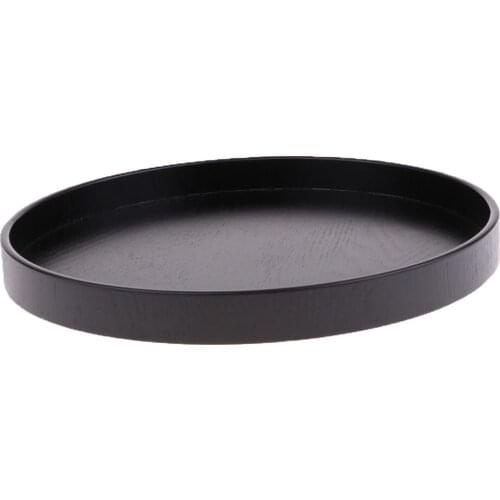 Round Wood Tray Model Display Base Sand Table Scenery Platform Holder - Black Round Wood Tray Model Making Kits Accessory