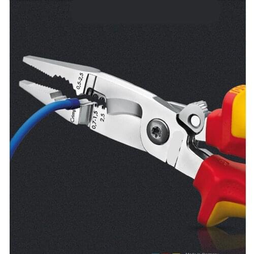 Electricians cutting pliers, crimping and stripping assembly tool pliers, insulated multifunctional electricians pliers