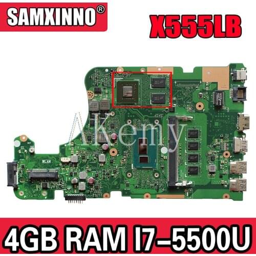 EDP X555LB mianboard X555LD REV 3.3 For Asus X555LJ X555LF X555LB X555LP laptop motherboard 4GB RAM I7-5500 GT940M/GT920M/2GB