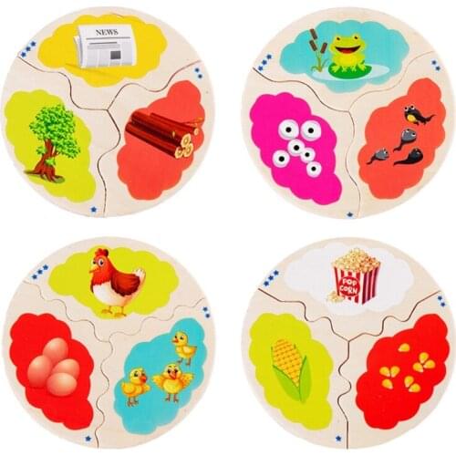 Multifunctional Brain Developmental Puzzle for Baby Toddler Wooden Animal Growing Tangram Educational Preschool Toy