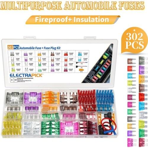 302Pcs Car Blade Fuse Assortment Kit Set Auto Truck Automotive Medium Small Fuse Mixed Boat Car Stereo Insurance
