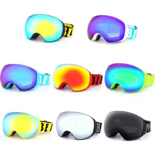 2020 New Fashion Ski Goggles Double Layers UV400 Anti-fog Big Ski Mask Glasses Skiing Snow Men Women Snowboard Goggles 1