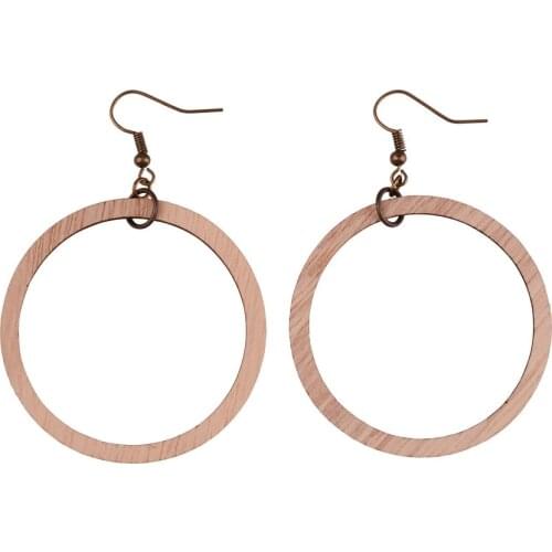 2021 New Earrings Woman African Wood Fashion Jewelry Eardrop 1 Pairs Round Design Personality Hollow Dangle Earrings