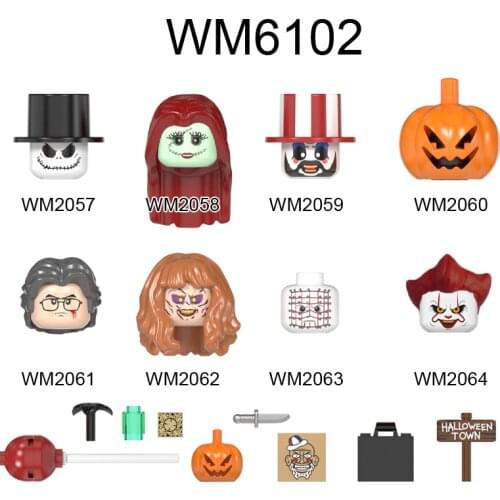 Single sale Halloween Horror Series Clown Action Figure Building Blocks Figures Head MOC Toys For Children Gift WM6101 WM6102