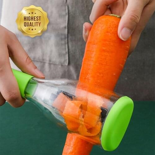 Peeler With Handle Roll Skin Tube Storage Box Apple Carrot Cucumber Stainless Steel Storage Type Peeling Knife Kitchen Gadget