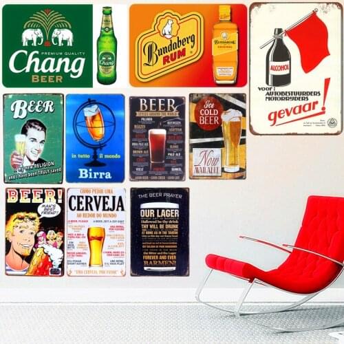 Drink Beer Metal Tin Sign Bar Decorative Plates Retro Plaque Pub Club Wall Decor Alcohol Art Poster Painting Home Decor