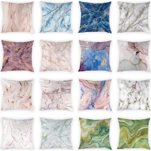 Colorful Dyeing Pattern Cushion Cover 45x45cm Peach Skin Pillow Case Decorative Nordic Style Simple Marble Pattern Pillowcase