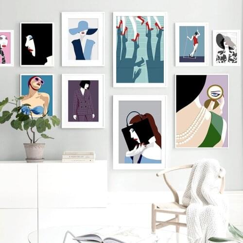 Modern Fashion Wall Art Prints Abstract Pictures for Interior Frameless Teen Girl Room Decor Poster Picture